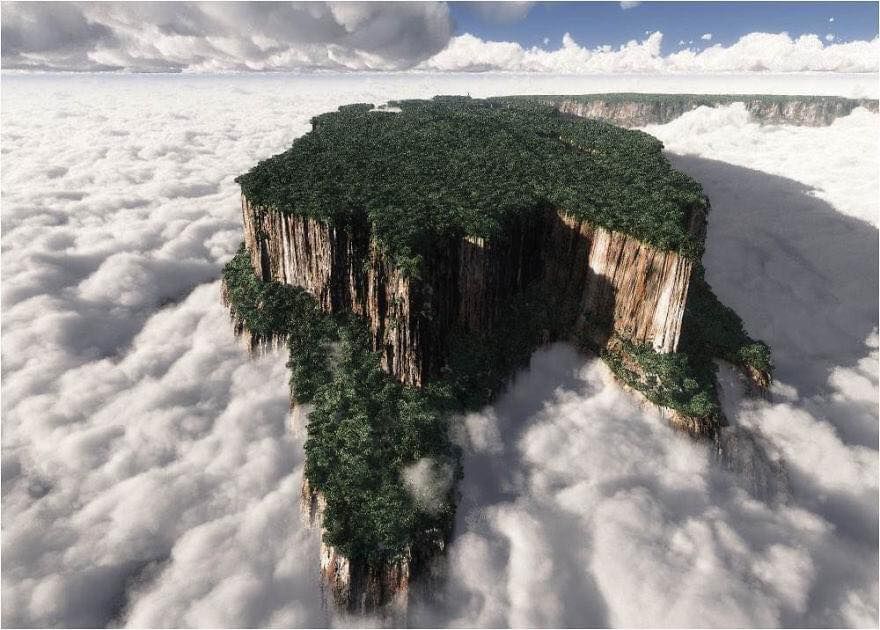 Mount Roraima tepui rising above the clouds